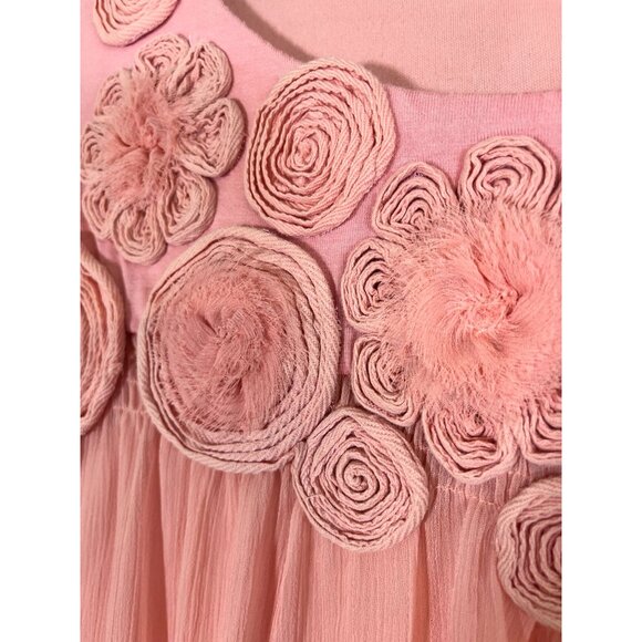 Retro Floral Coquette Feminine Top L Pink Y2K Boho Western Classic Chic Glam 80s - Picture 5 of 10